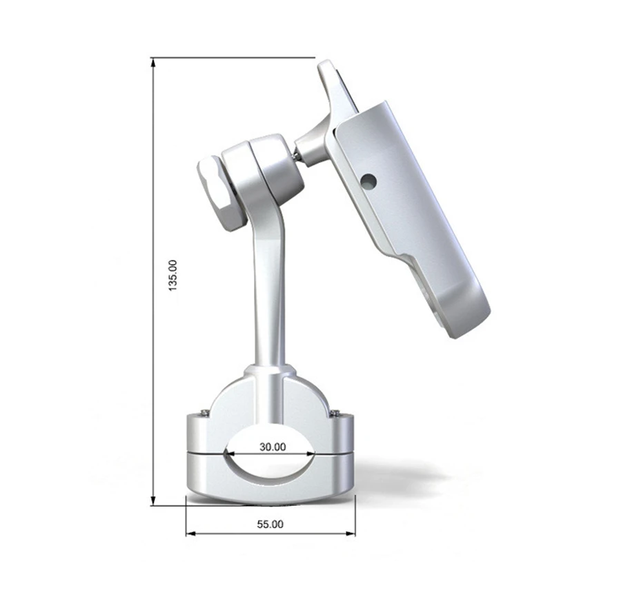 CNC алюминиевый держатель для мобильного телефона, вращающийся на 360 градусов, универсальная установка, зеркало на руль велосипеда/мотоцикла