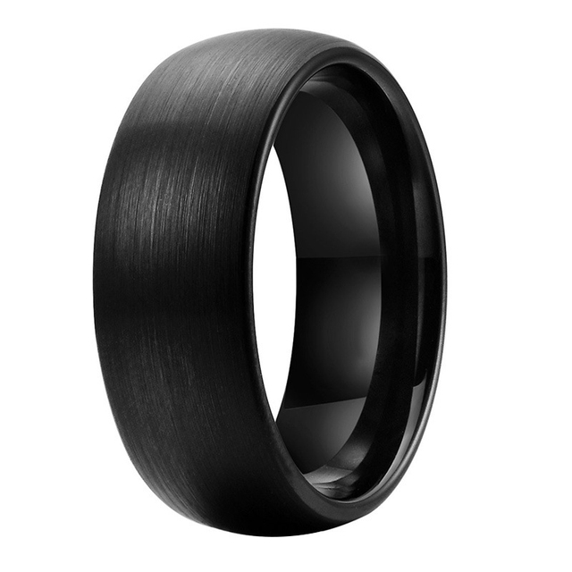 Jewelry Accessories Mens 8mm Tungsten Ring Rose Gold Black Brushed Stainless Steel Wedding Rings for Men Comfortable Fit