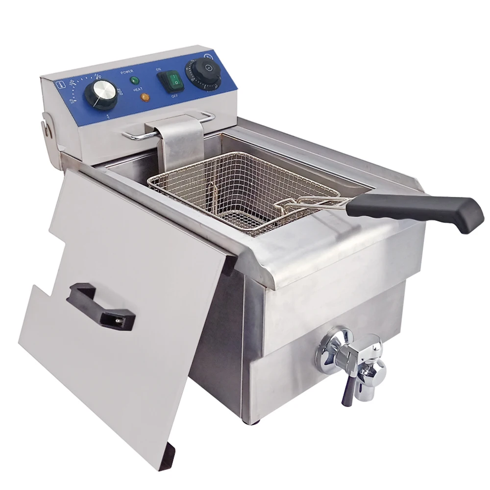 

1*10L Electric Deep Fryer Chicken Shrimp French Fries Frying Machine Single Tank Deep Frying Pan Commercial Saving Energy
