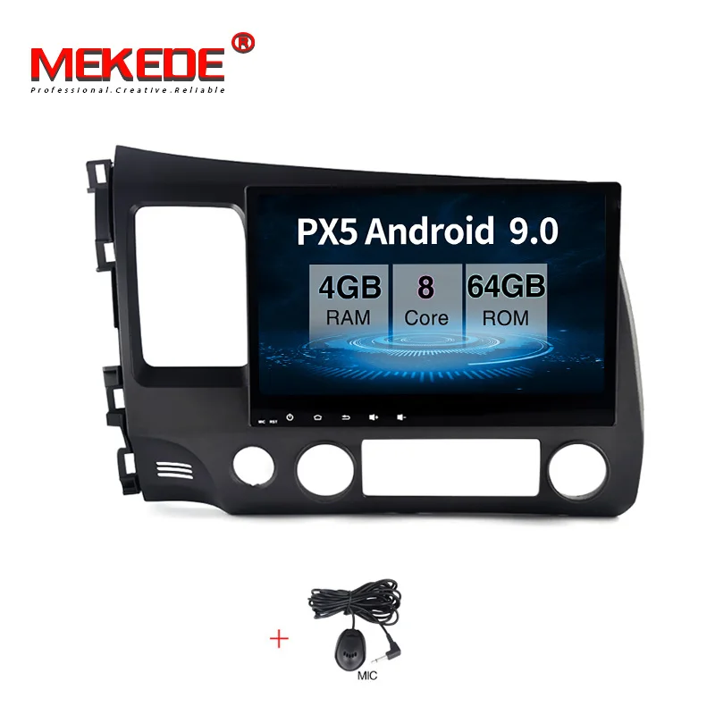 MEKEDE PX30 2G+ 16G Android 9,0 4G Автомобильный Радио Мультимедиа Видео плеер навигация gps для Honda Civic 2006-2011 2 din dvd raido - Цвет: 64G dvd