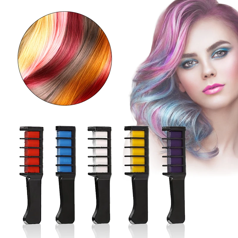 

Temporary Hair Pro Mini Chalks Crayons 6 Colors for For Hair Multicolor Color Dye Hair Dye Comb Hair Care Styling Tools TSLM2