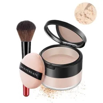 

15g Loose Powder Oil-control Longlasting Loose Powder Set Waterproof Loose Powder With Makeup Brush Natural Skin