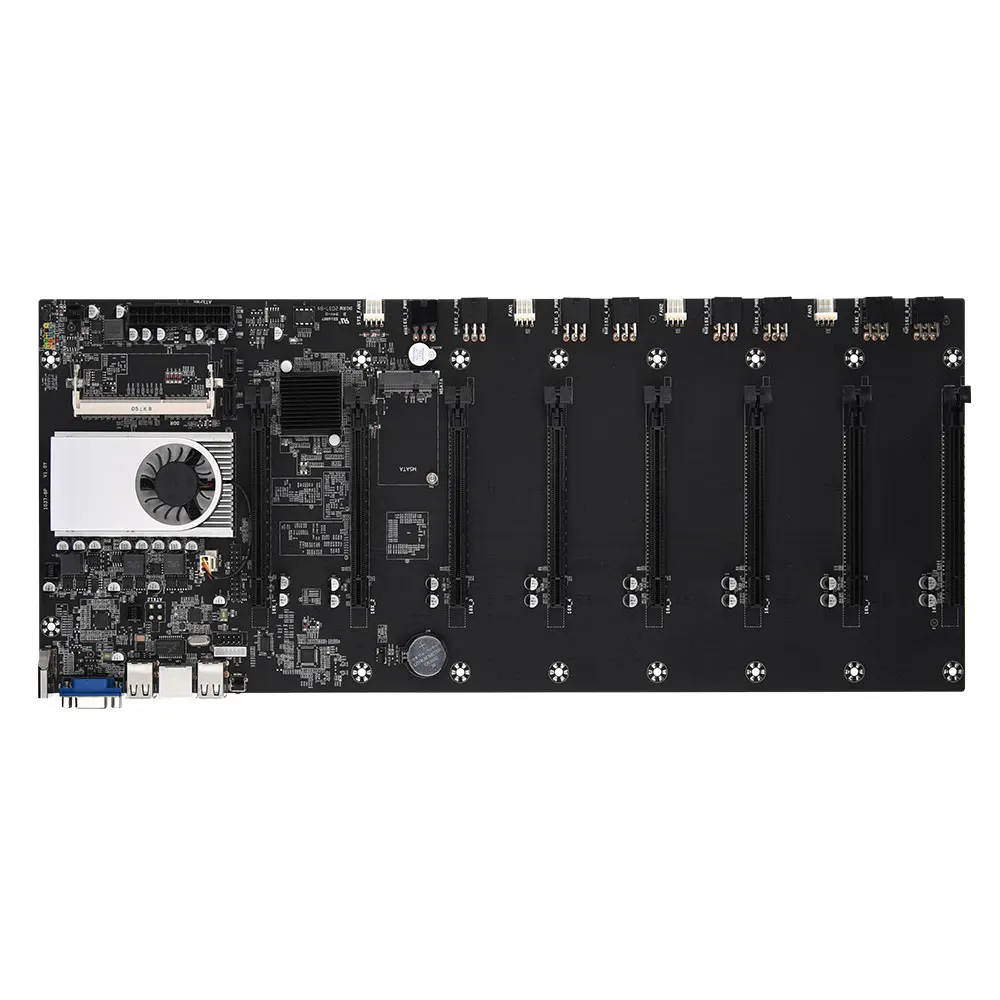 Onboard 1037U CPU HM77 Chipset VGA HDMI 8-GPU Bitcoin motherboards for miner PCI-E 16X Cryptocurrency Mining BTC Motherboard-0
