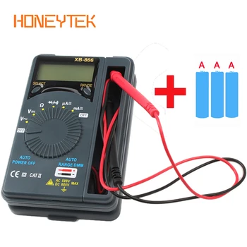 

XB866 Digital Multimeter Tester With Battery LCD Range Auto Pocket Ammeter Voltmeter Tool AC DC Current voltage Tester