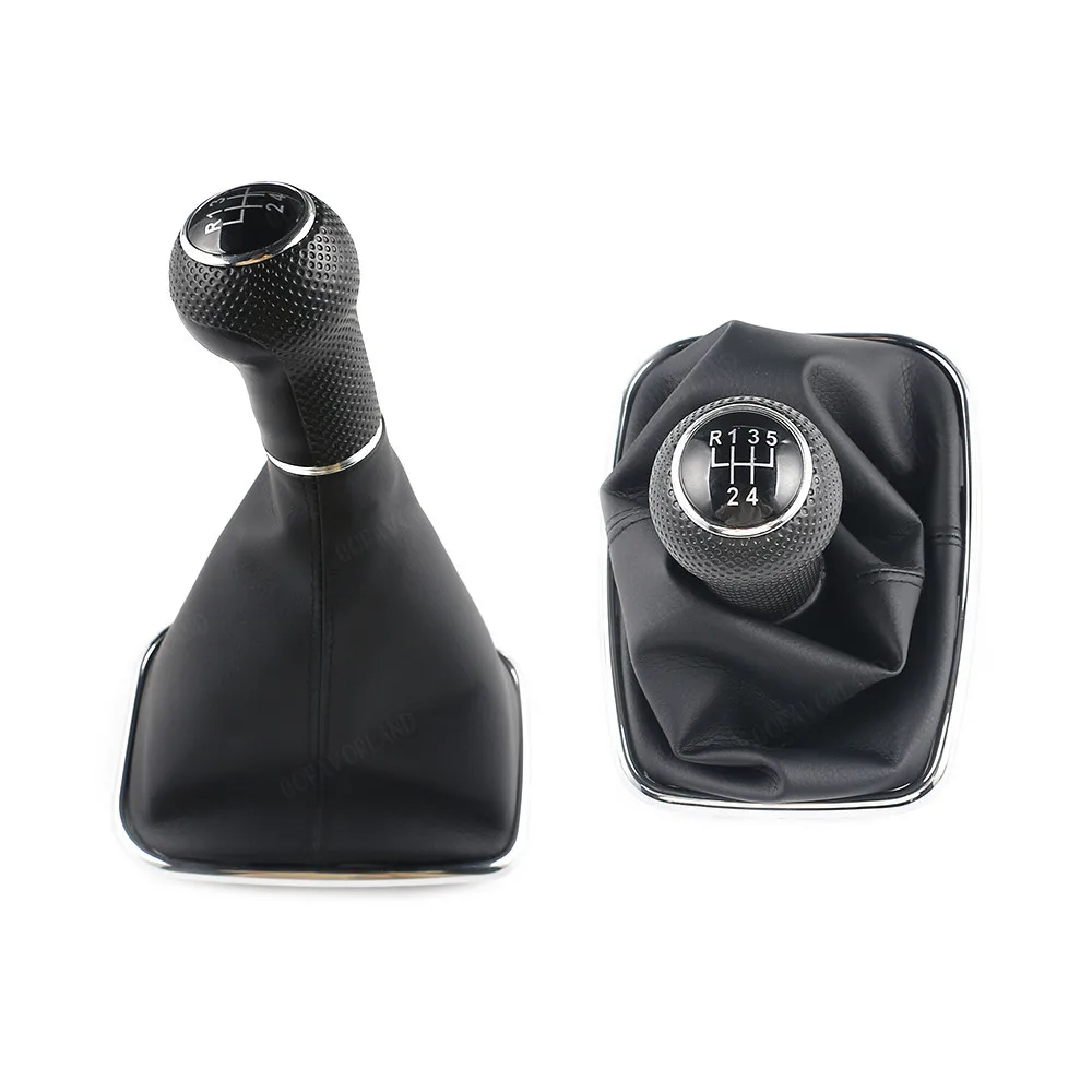 12mm 5 / 6 Speed Car Gear Shift Knob Lever Shifter Gaitor Boot For Volkswagen VW 1999-2004 Golf 4 IV MK4 GTI R32 Bora Jetta MT - Название цвета: Black-5Speed