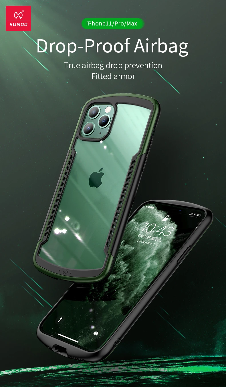 Чехол Shookproof для iPhone 11 Pro Max, прозрачная подушка безопасности, чехол для игрового плеера, защитный чехол, металлическая пленка для объектива, защита экрана Xundd