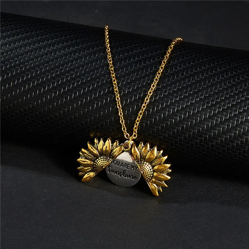 Открытый медальон ожерелье из подсолнечника на заказ вы мой ожерелье «солнце» для женщин дружба ожерелье s girasol Воротник модные ювелирные изделия