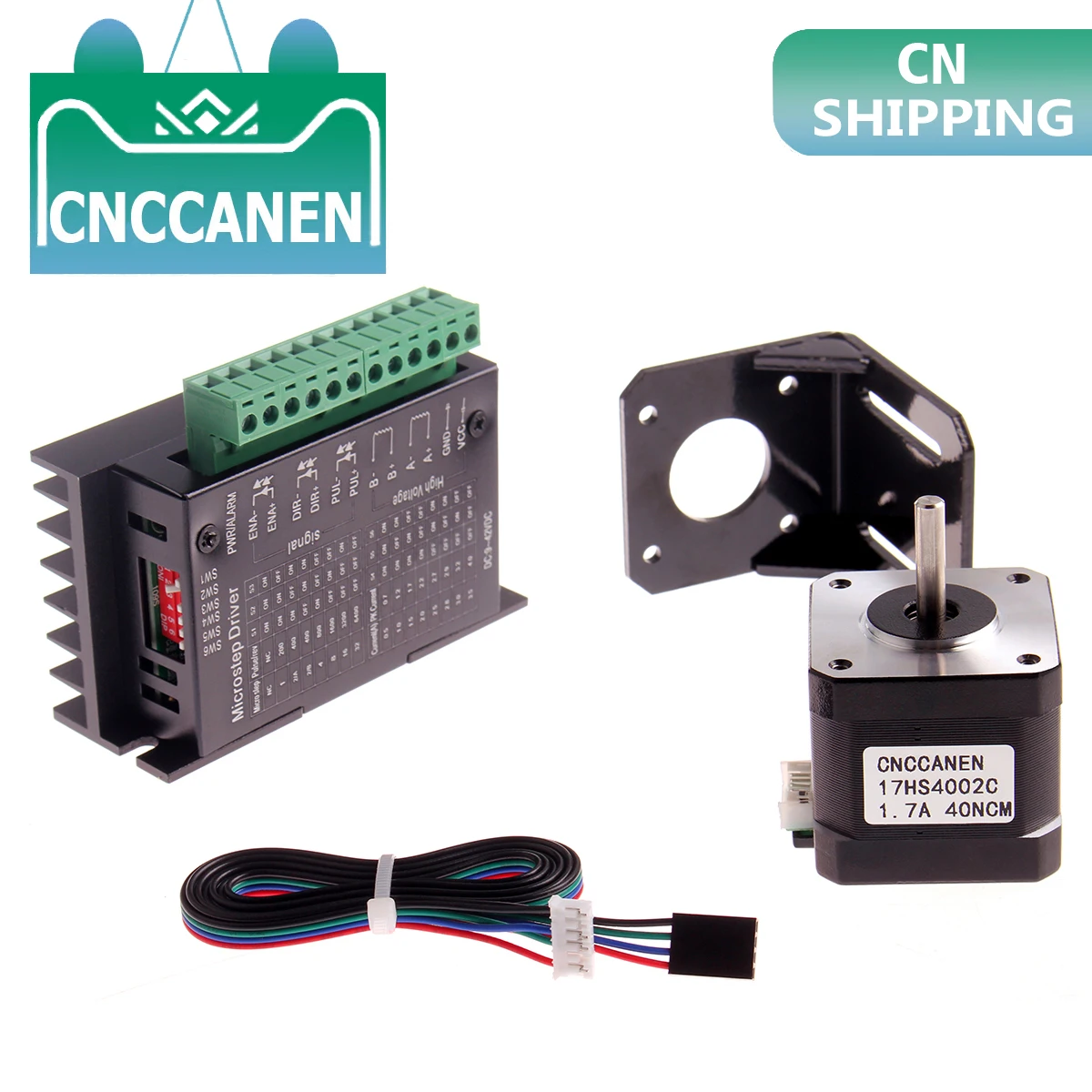 1 комплект 42 шагового двигателя 1.7A 40NCM 12V DuPont line TB6600 Драйвер L Тип 51*53*50 мм кронштейн