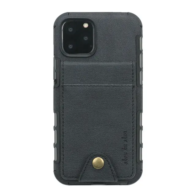Черный Карточка из ткани слот для нового iPhone 11Pro Max роскошный чехол на iPhone11 чехол-кошелек для iPhone 11 Pro Чехол 11Pro противоударный - Цвет: Черный