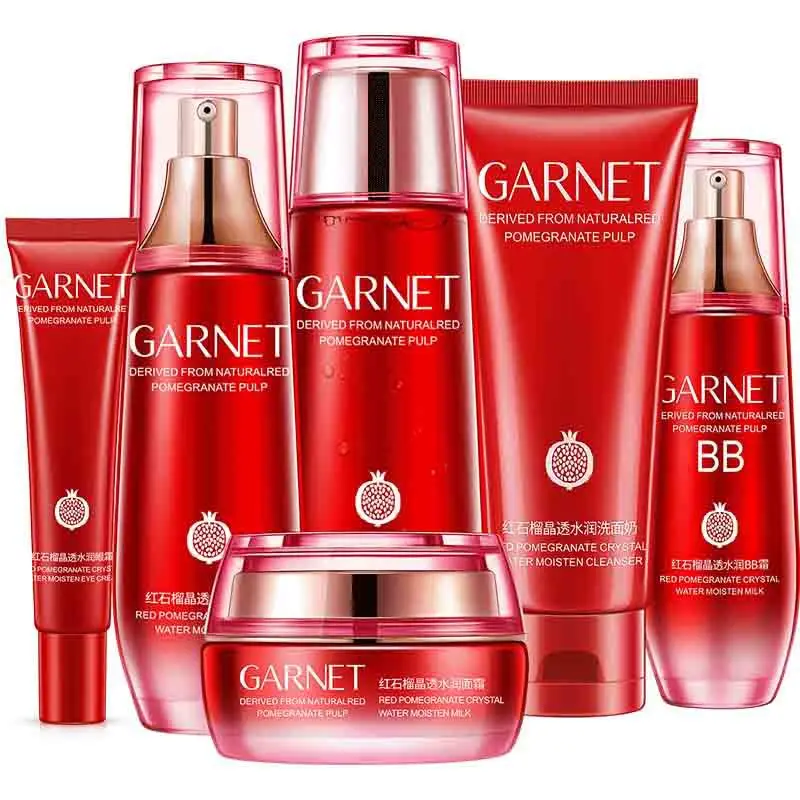 

Yi Zhichun Red Pomegranate Translucent Moist Six Pieces Set Gift Box Skin Care Moisturizing Cosmetics Wholesale a Generation of