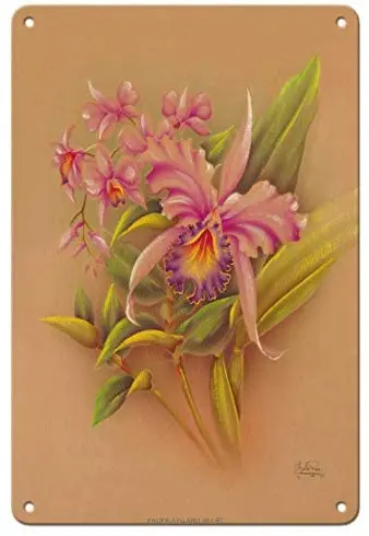 Sinal de lata rosa catsimples de orquídea wireless pua studio havaiano  vintage de metal|Placas e avisos| - AliExpress