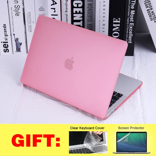 Laptop Case For Macbook Air 13 A2337 A2179 2020 A2338 M1 Chip 14 A2442 funda New Touch Bar for Pro 16 A2141 A2485 Keyboard Cover Matte Pink