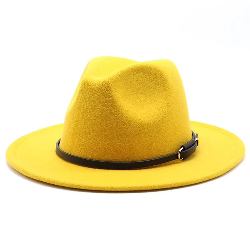 Panama2021 fedoras Korean version of pearl ladies bucket hat summer hat woolen jazz hat British holiday top hat tide michael jackson fedora