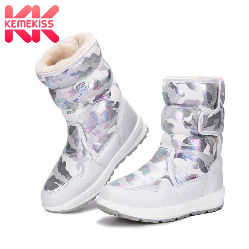 

KemeKiss 10 Colors Small Size 27-41 Fashion Lady Keep Warm Snow Boots Thick Bottom Brand Fur Shoes Woman Leisure Botas Footwear