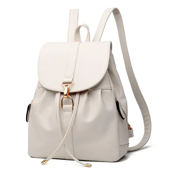 

HGCBB 11L Fashion Women Leather Backpack 2020 Korean School Backpacks Bag Teenage Girls Teens Back Pack Beige Black Red Blue New