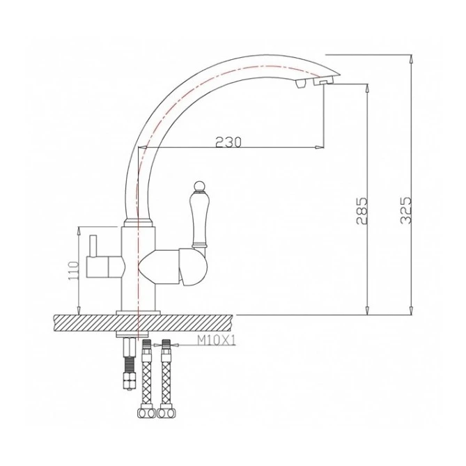 Смеситель для кухни под фильтр ZorG Sanitary ZR 314 YF-33 ПЕСОЧНЫЙ