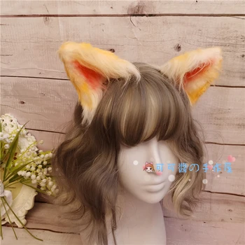 

Handmade Animal Beast Ears Hair Pin Headdress Cosplay Lovely Plush Dog & Wolf & Cat & Fox Ear Lolita Hairpin Hair Accessory Prop