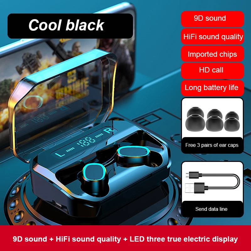 Bluetooth earphone Bluetooth Earbuds For Iphone Samsung Android Wireless Earphone For IPX5 WaterProof Earphones Headphone