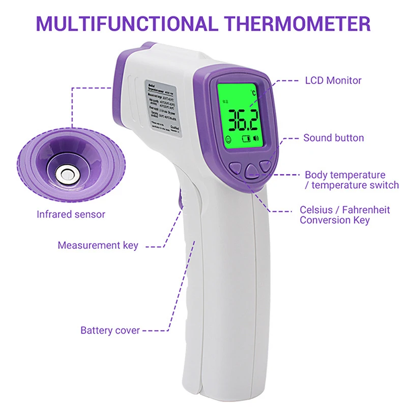 

Accurate Forehead Thermometer Non Contact Infrared Thermometer Body Temperature Fever Digital Measure Tool For Baby Adult