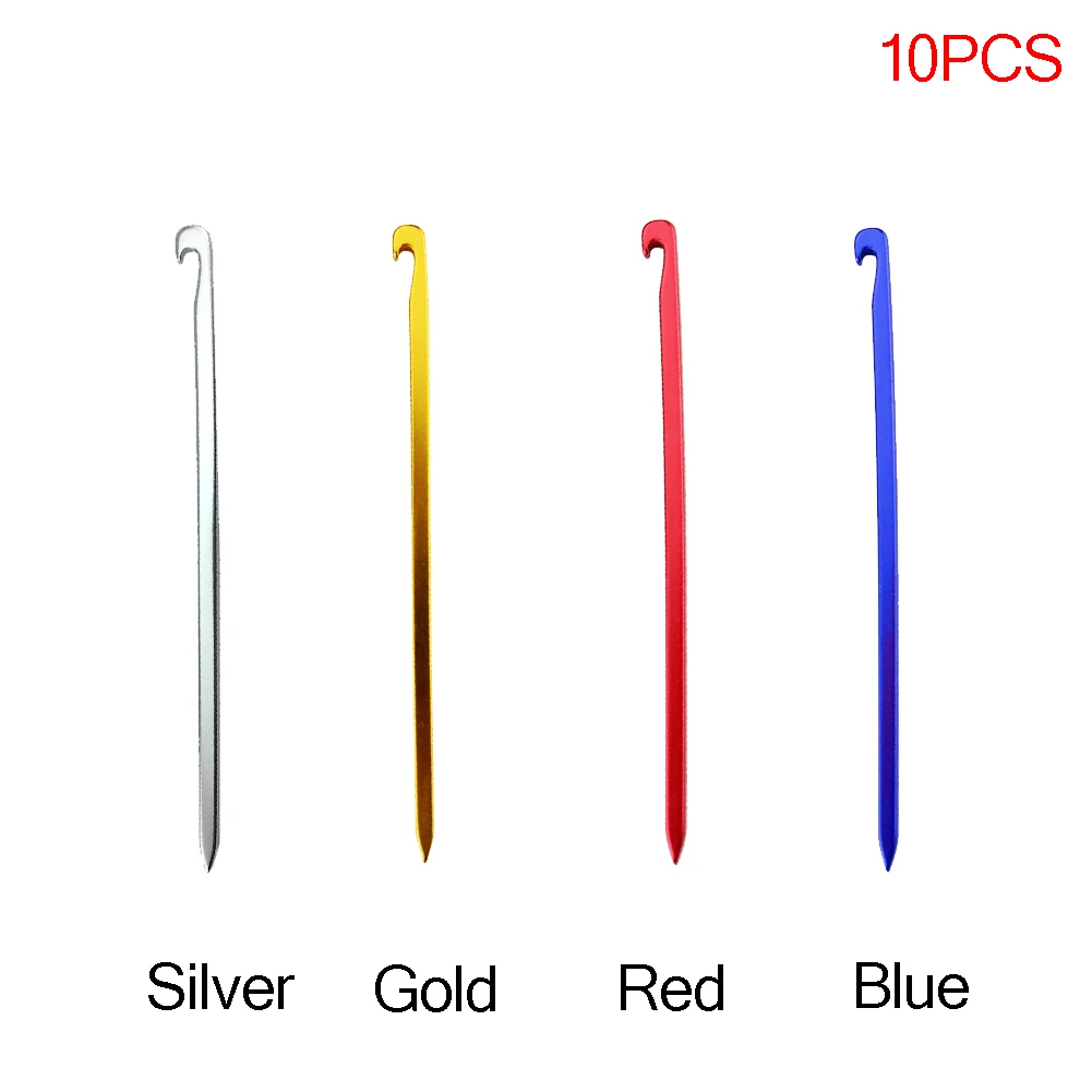 10pcs Shinetrip 7001 Aviation Aluminum Alloy Tent Pegs Ultralight Square Nail Stakes Hook Pin Nails Camping Accessories 16cm
