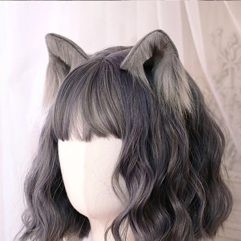 Cat Fox Long Fur Ears Hair Clip Fancy Neko Anime Cosplay Party Costume Gift