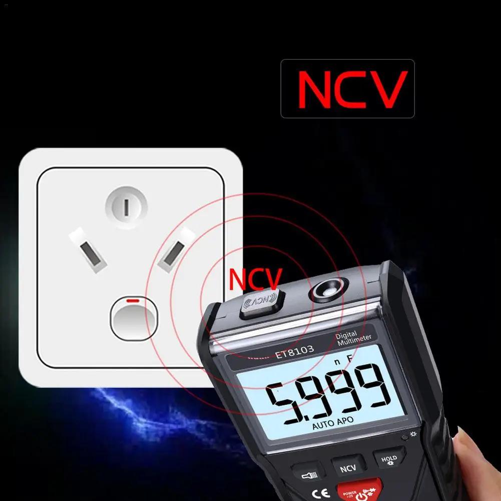 ET8103 ЖК-цифровой мультиметр AC/DC 750/1000V Цифровой 6000 отсчетов мини щуп тестера для Вольтметр Амперметр Ом тестер метр