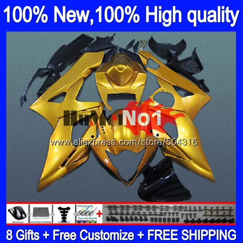 No. 1 Комбинезоны для SUZUKI GSX R1000 GSXR-1000 2005 2006 21MC. 86 GSX-R1000 GSXR 1000 1000CC 05 K5 GSXR1000 05 06 все Золотой обтекатель - Цвет: No. 1