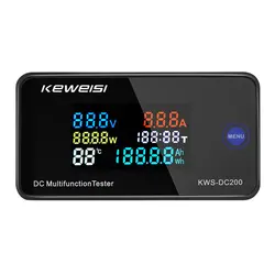 Voltmètre KWS 0 200V DC, ampèremètre, compteur d'énergie, LED, numérique, avec fonction de réinitialisation 