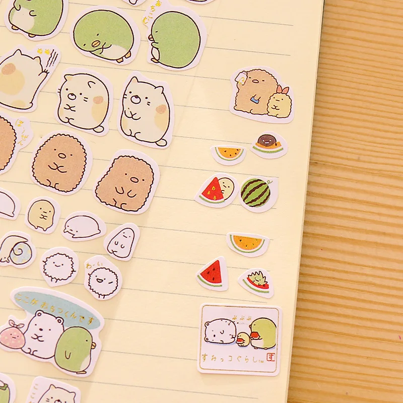 1pcs Sumikko Gurashi Paper Sticker Cute Bear Penguin Cat Decorative Adhesive for Diary Letter Scrapbook Stationery