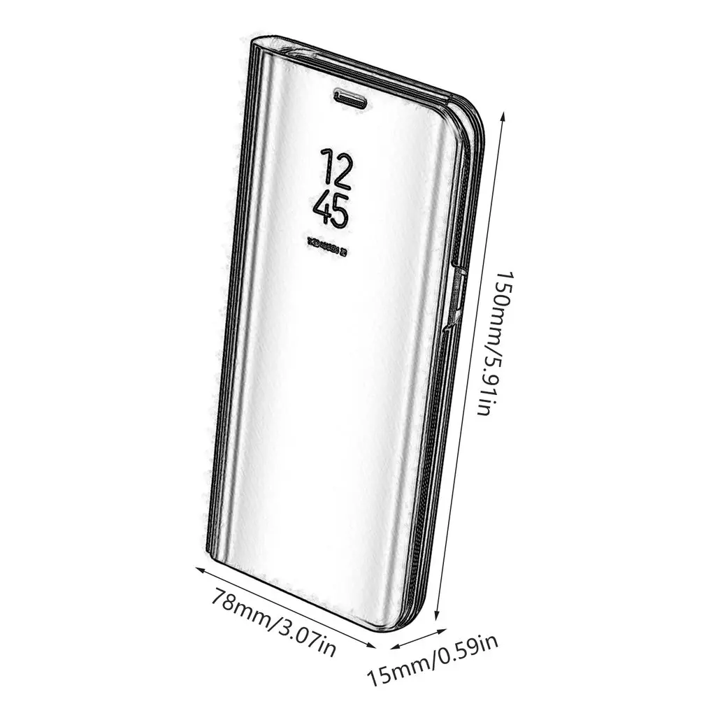 

Newest Electroplated Smart Mirror Stand Case Mobile Phone Shell Flip Cover Sleep Smartphone Blue perple