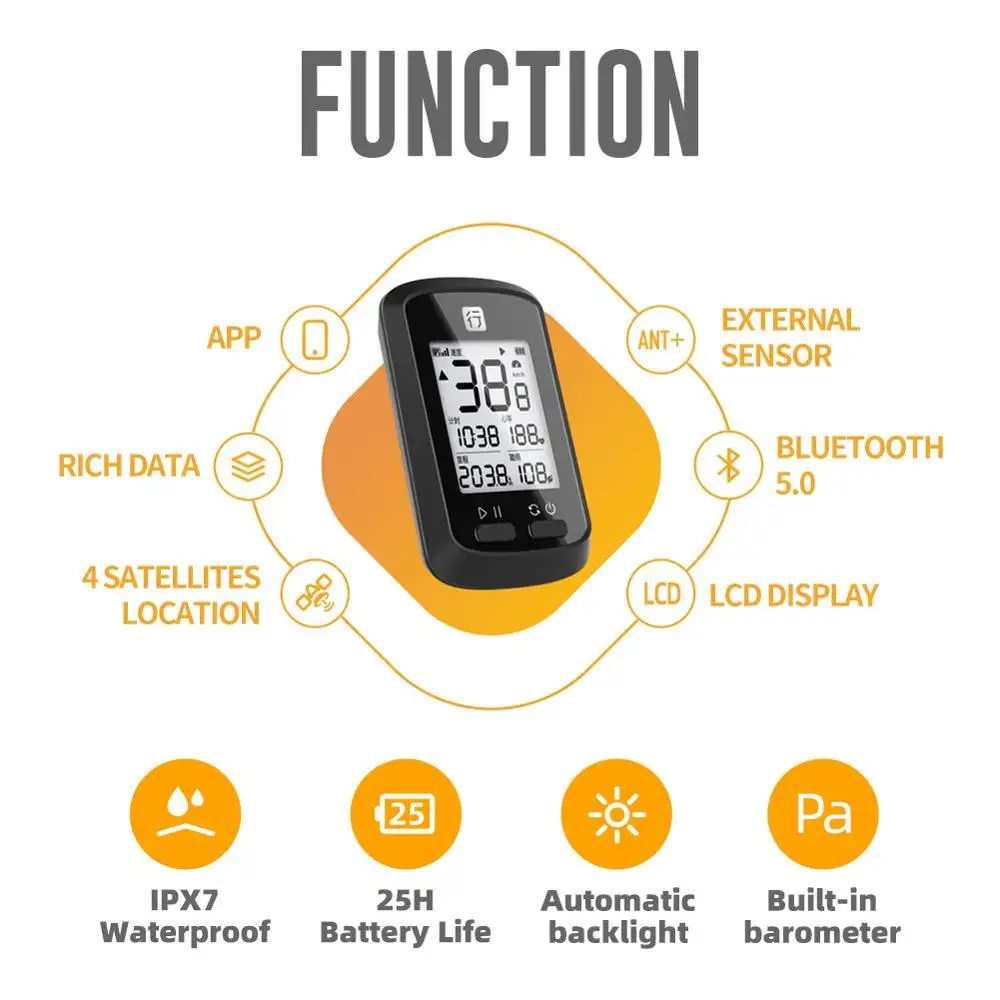 Велокомпьютер XOSS G PLUS беспроводной GPS Спидометр водонепроницаемый Bluetooth ANT +