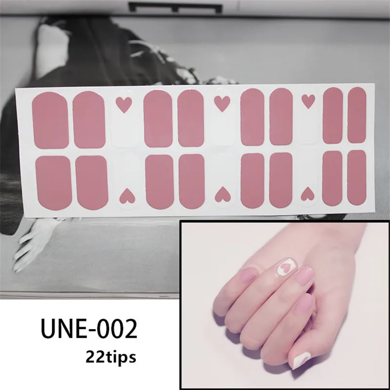 Lamemoria 22 советы, стикеры 3D на ногти Nail Art, красное сердце, дизайн, французский экологический клей, наклейки, наклейки для женщин, маникюр - Цвет: UNE002