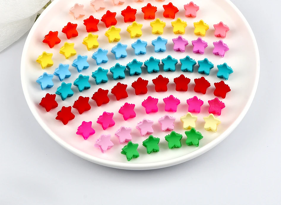 10/20/30Pcs Kinder Mini Sterne Grip Klaue Haar Clip Mädchen Candy Farbe Blumen Krone Haarnadel Barrettes kopfschmuck Haar Zubehör – Detail 11