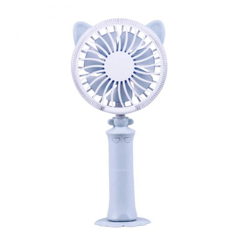 2Pcs Colorful Mini Usb Night Light Rechargeable Air Cooling Fan Desk Cat Shape Fan Travel Home Student Dormitory Portable Deskto