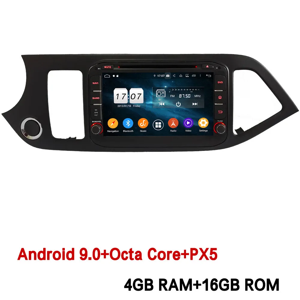 Klyde ips 4G wifi Android 9 Восьмиядерный 4 Гб ОЗУ 64 Гб ПЗУ DSP BT автомобильный DVD мультимедийный плеер стерео для Kia Morning Picanto 2011 - Цвет: 4GB RAM x 16GB ROM