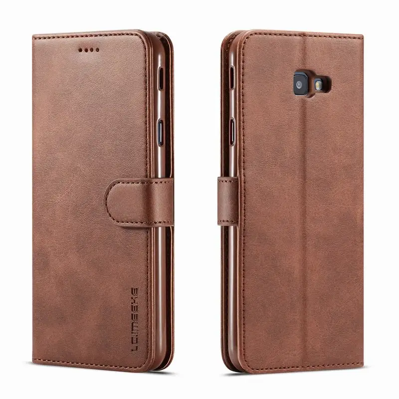 Чехол книжка с бумажником для Samsung Galaxy J4 J6 Plus Роскошный Кожаный противоударный