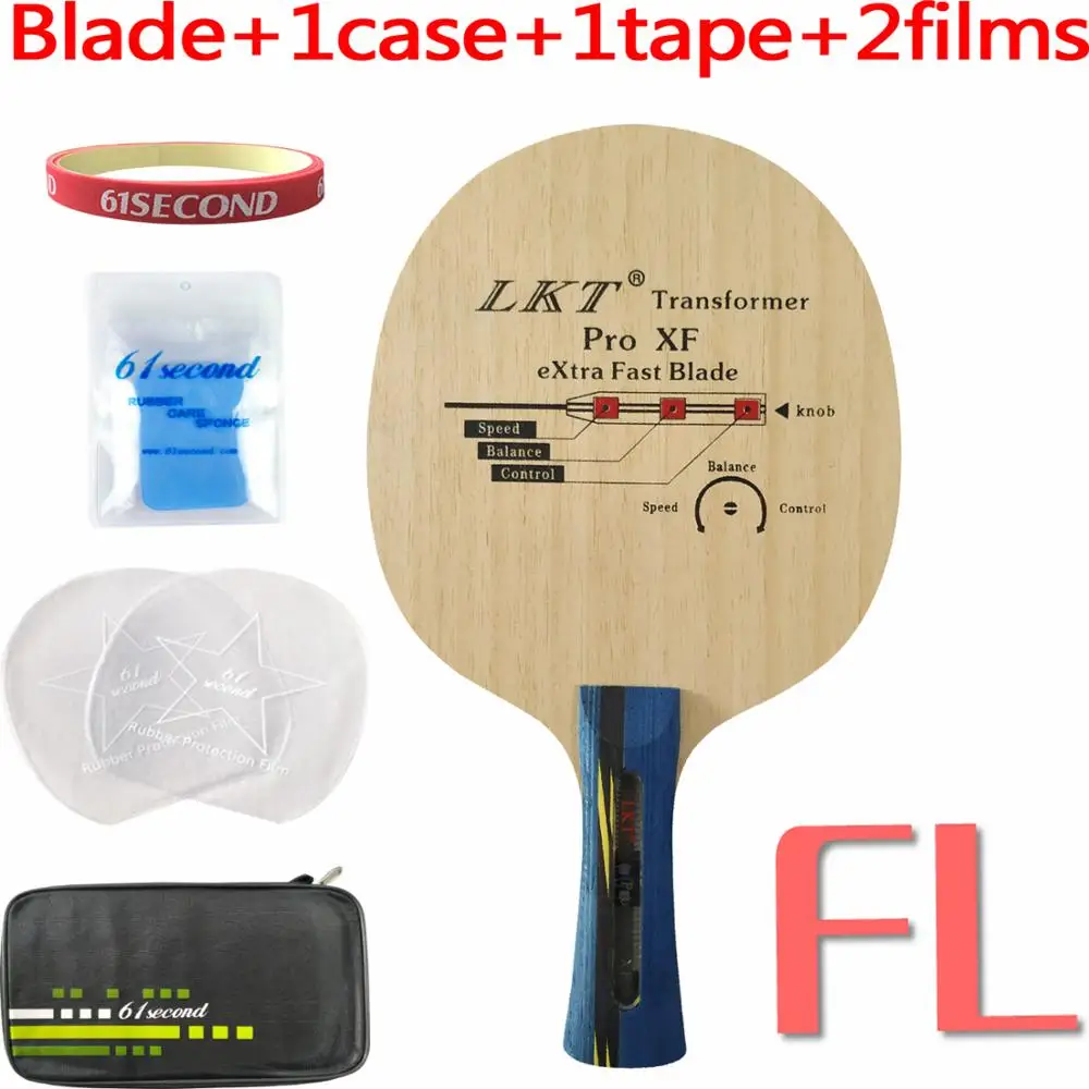 FL with F 1 case LKT трансформатор Pro XF Экстра Быстрый длинный Shakehand FL настольный теннис пинг понг лезвие - Цвет: FL with F 1 case