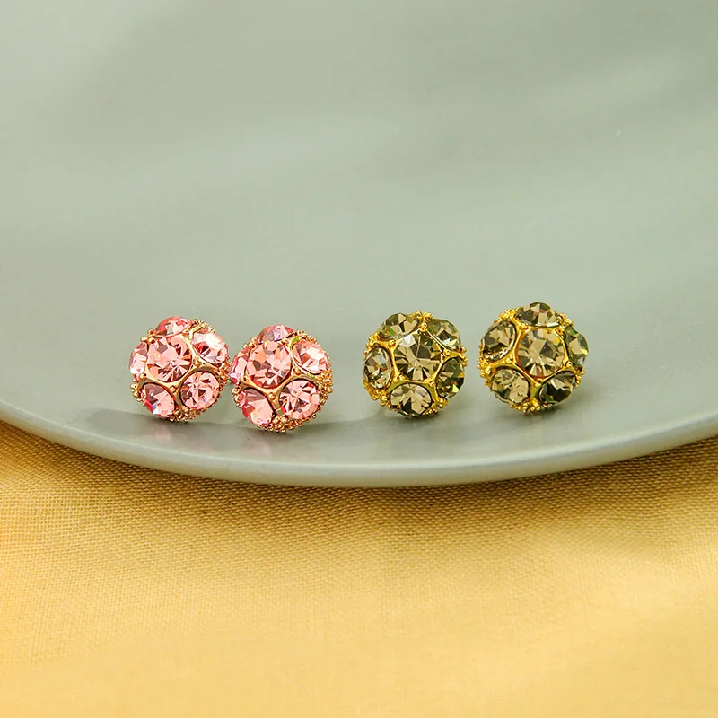 Женские серьги-гвоздики с чешским кристаллом простой дизайн модный