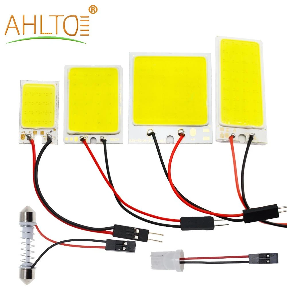 Автомобильная светодиодная лампа T10 C5W Cob 16 24 36 48SMD белая для парковки панель