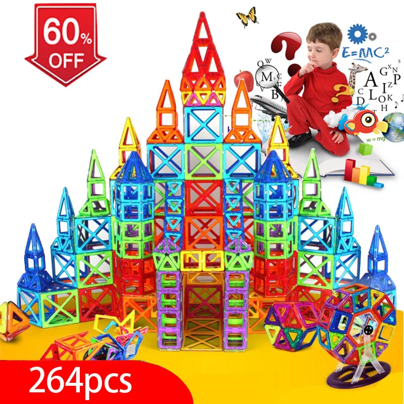 

128-264pcs Mini Magnetic Designer Construction Set Plastic Educational Toys For Kids Boys & Girls Christmas Gift