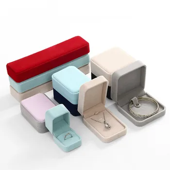 

Hot sell multi-color Velvet jewelry box jewelry collection box bracelet&ring pendant packing box gift jewelry necklace box