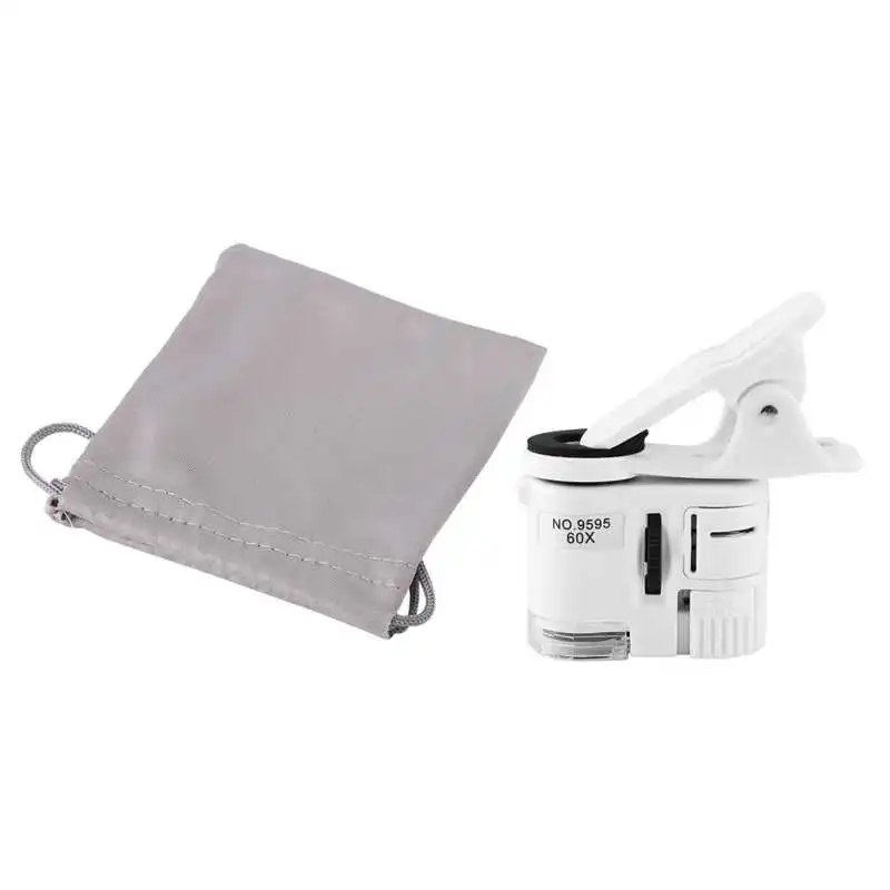 Digital Microscope 9595W 60X Magnifying Glass LED UV Light Mini Mobile Phone Clip