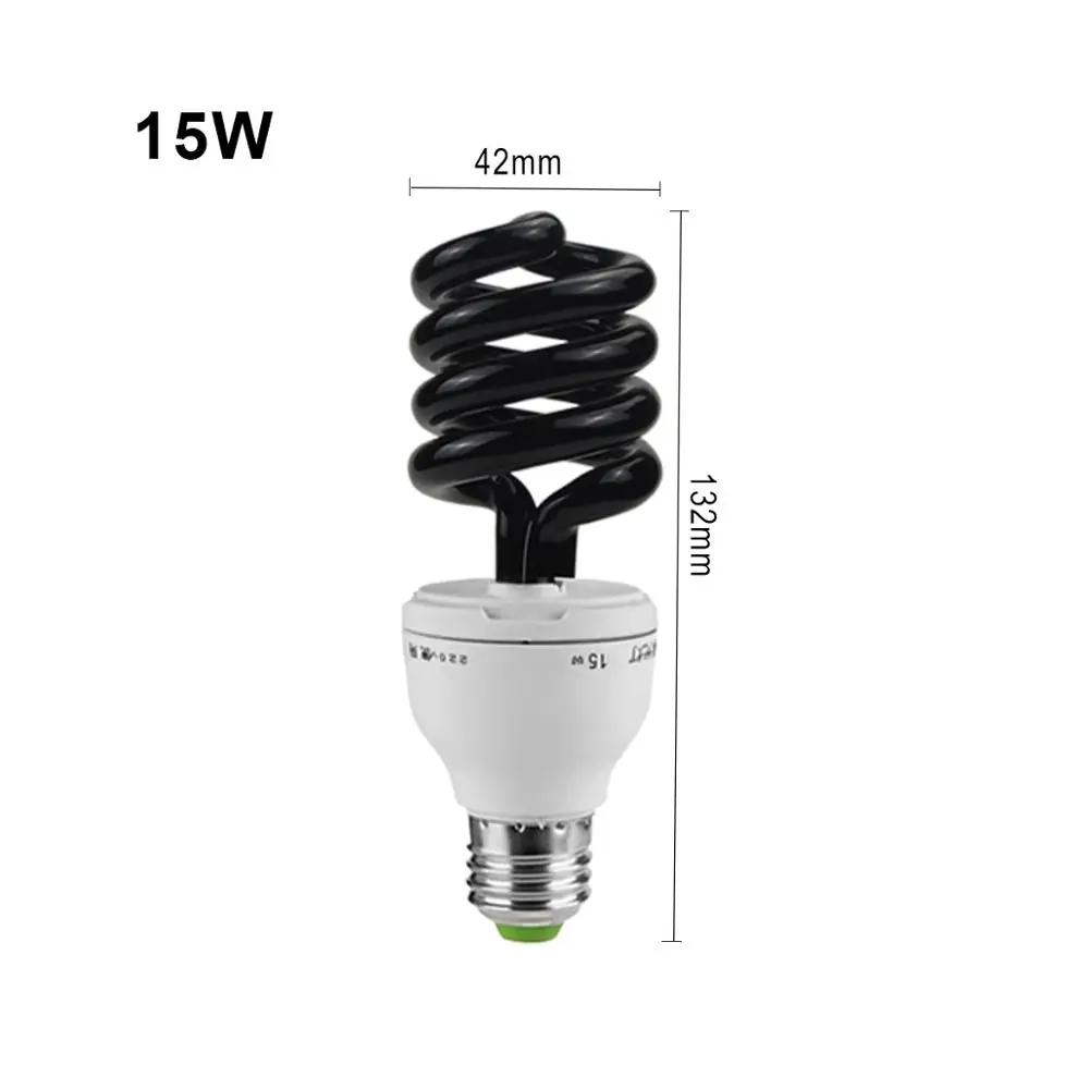 E27 220 В uv led лампы 15/20/30/36/40 Вт люминисцентные ЛАМПЫ лампочка cfl спиральные энергосберегающие черный светло-фиолетовые лампа ультрафиолетового - Испускаемый цвет: 15W