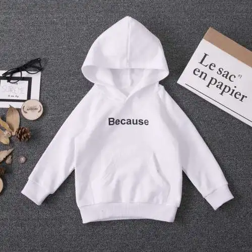 white black letter Модные Классические детские толстовки с капюшоном; цвет белый, черный; пальто; хлопковая толстовка с капюшоном для мальчиков; свитер для девочек-подростков; школьная одежда; От 3 до 16 лет одежда - Цвет: white black letter