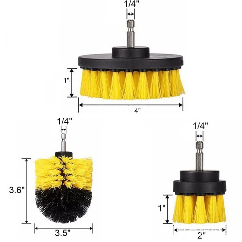 Drill Bristle Scrubber Brush Full Power Cleaning Tools Scrubber Car Tires Home Turbo Scrub Carpet Glass Auto Care Cleaning Tools