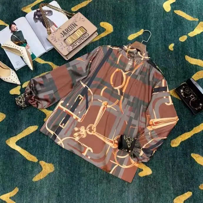 AH12280, модные женские блузки и рубашки,, Подиумные, Роскошные, известный бренд, Европейский дизайн, вечерние, стильная женская одежда