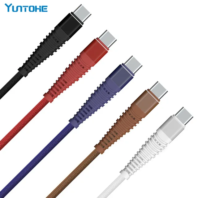 100 шт. кабель Micro USB C для Samsung Xiaomi 2A зарядное устройство высокопрочный Type Oneplus 5 S8 S9