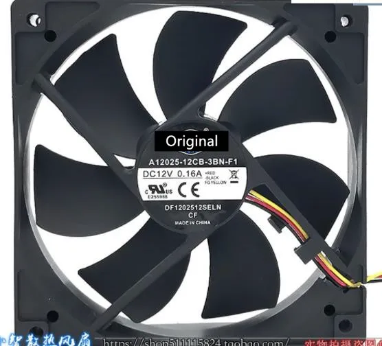 Original 100% working A12025-12CB-3BN-F1 12025 12V 0.16A 3 Line Main Machine Power Supply Exhaust Chassis Fan |