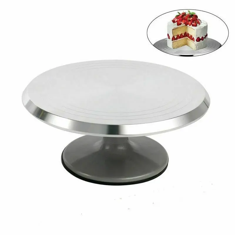 12 Inch Aluminum Alloy Revolving Cake Turntable Rotating Cake Decorating Stand 