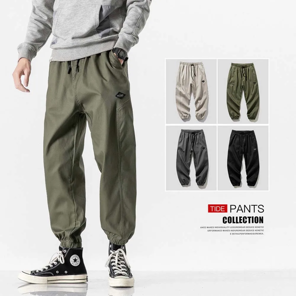 

FALIZA New Men's Casual Harem Pants Ankle-Length Streetwear Joggers Cotton Male Fashion Hip Hop loose Sweatpants Plus 8XL PA46